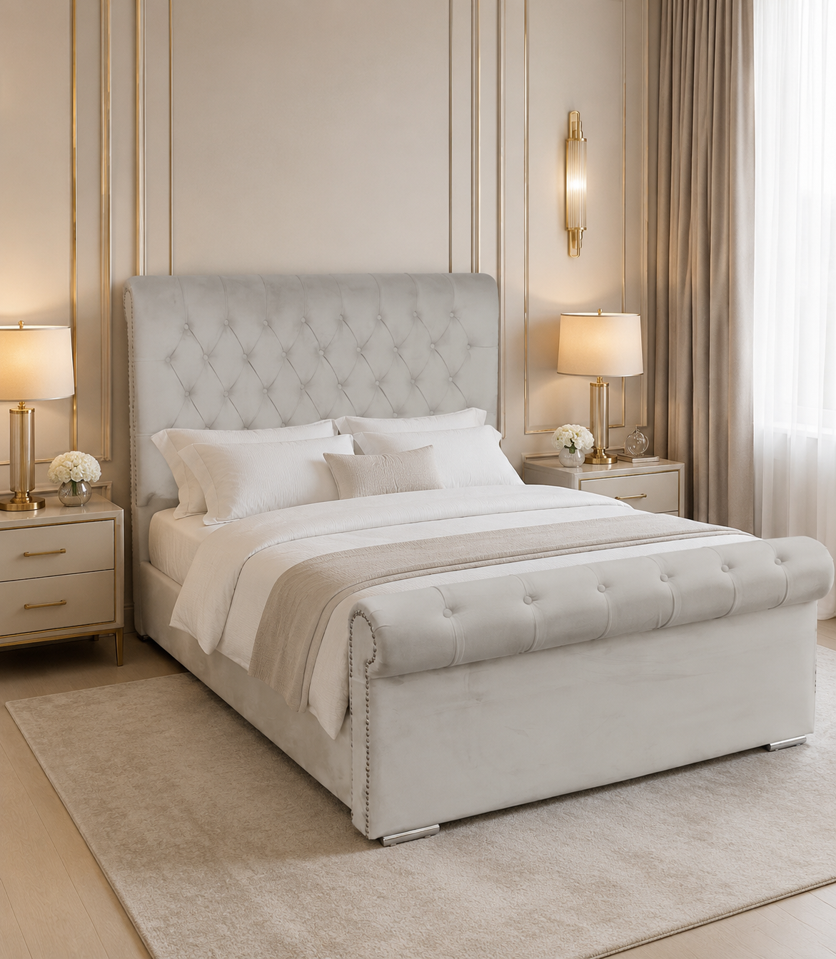 Chesterfield Sleigh Bed